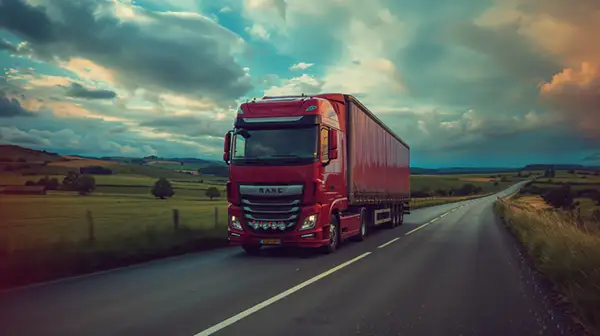 a-red-truck-on-a-highway