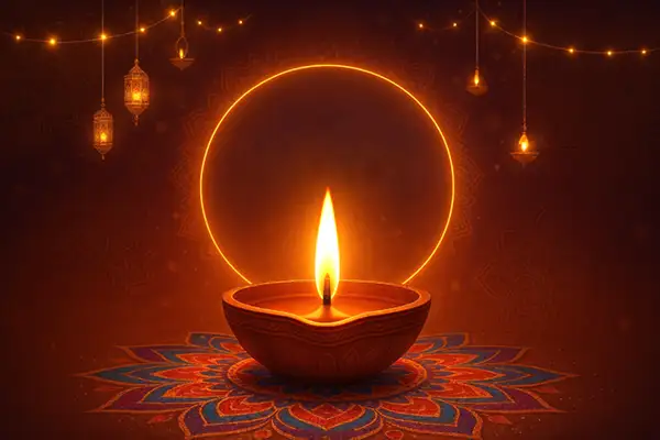 diwali-diya-glowing-on-a-rangoli