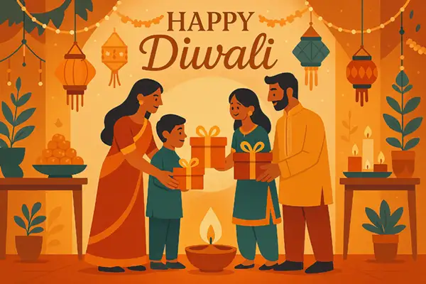 graphics-of-indian-family-celebrating-diwali