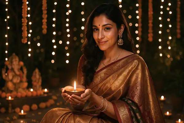 indian-woman-holding-a-glowing-diya