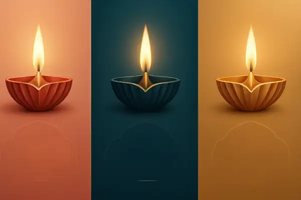 three-colorful-diwali-diyas-glowing