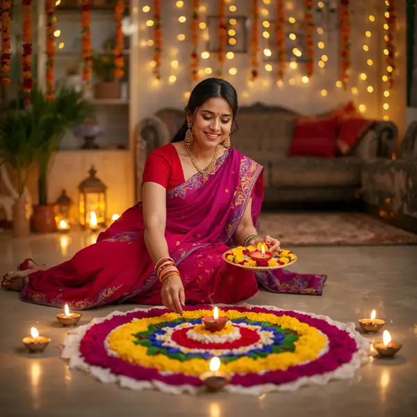 woman-making-a-flower-rangoli