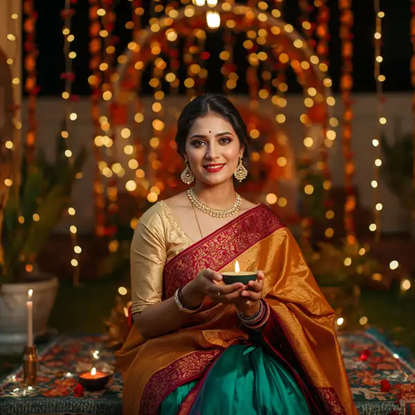 woman-holding-a-diya-in-traditional-saree