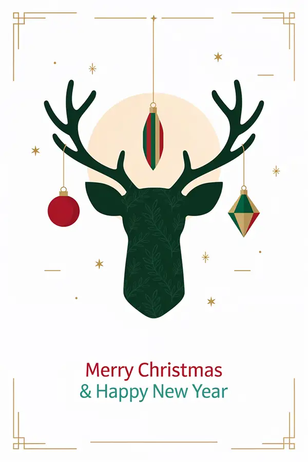 christmas-card-with-reindeer-head