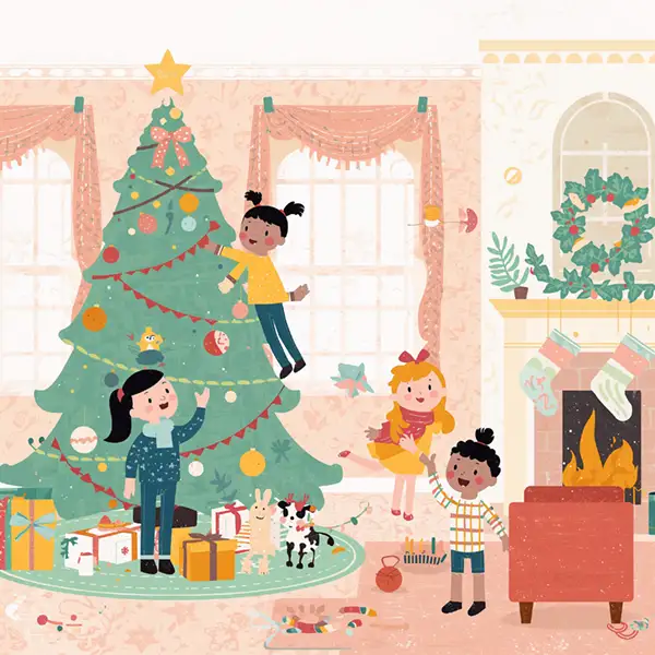 cute-christmas-kids-illustration-decorating
