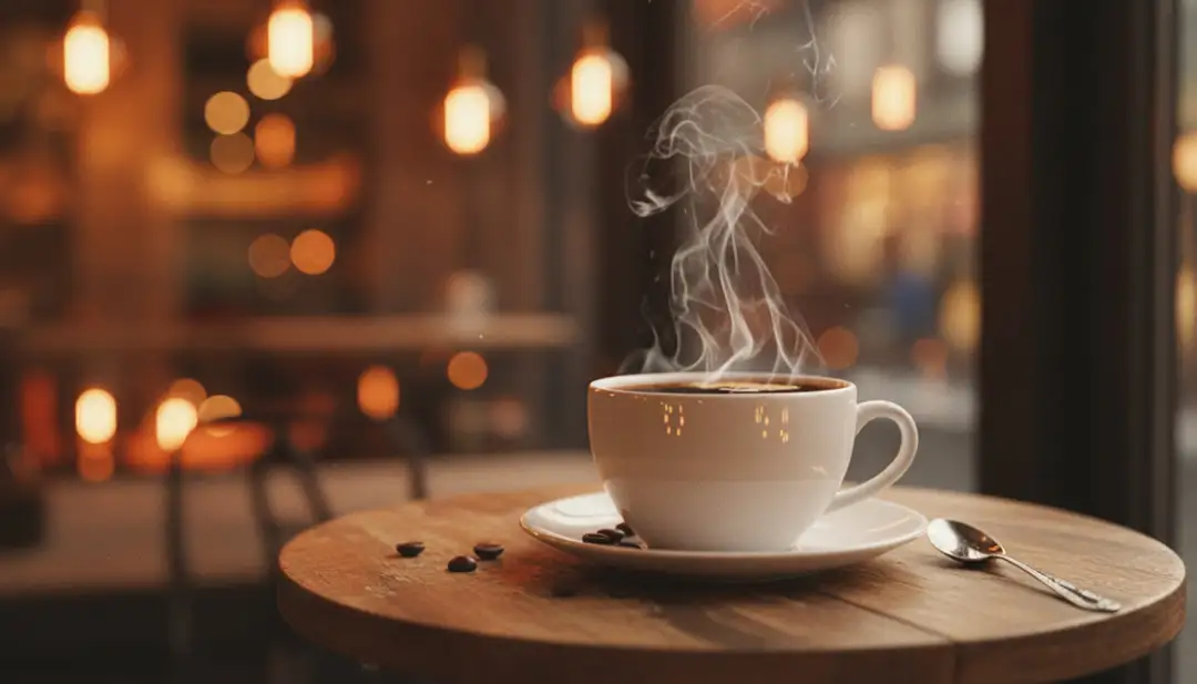 Coffee Cup in Cafe (cozy bokeh)