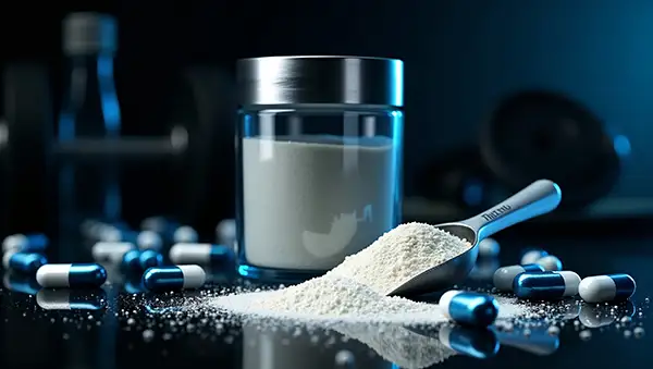 protein-powder-with-scoop-and-capsules