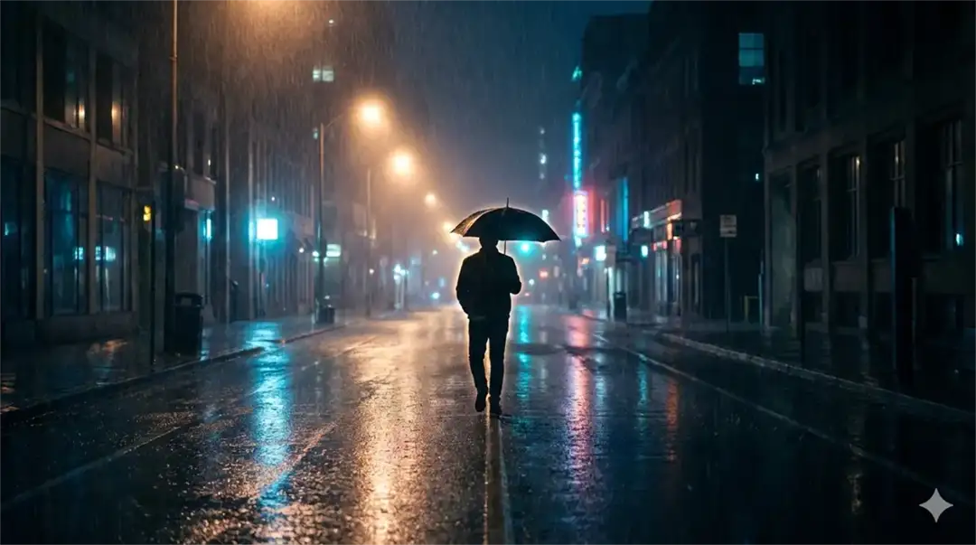 Rain on Car Window (bokeh city lights)