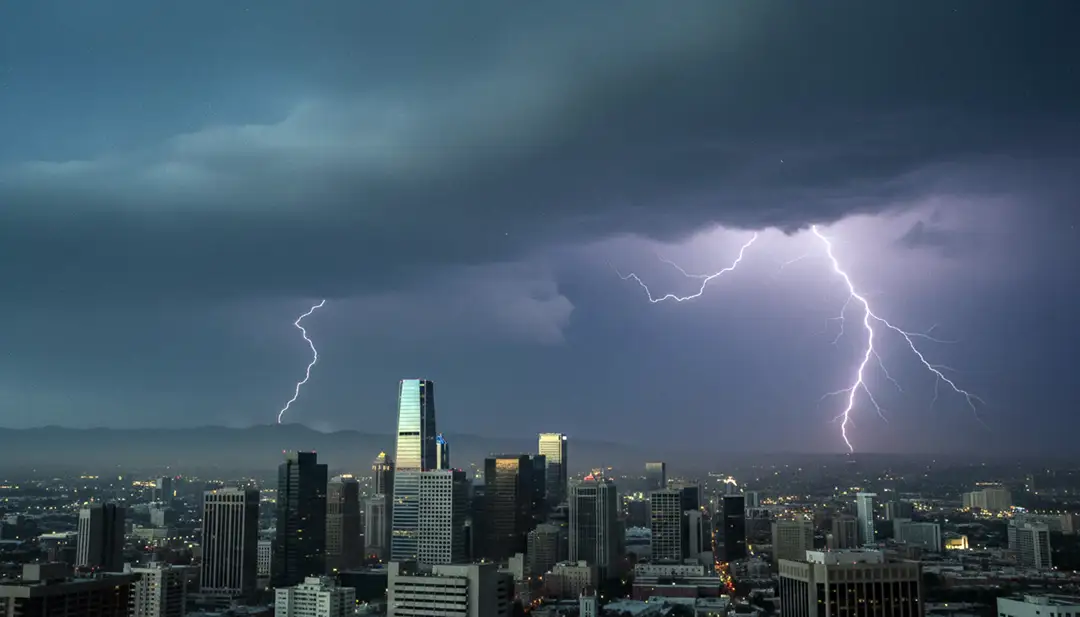 Storm Clouds Over City (drama skyline)