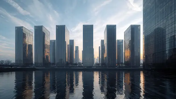 glass-skyscrapers-by-the-waterfront